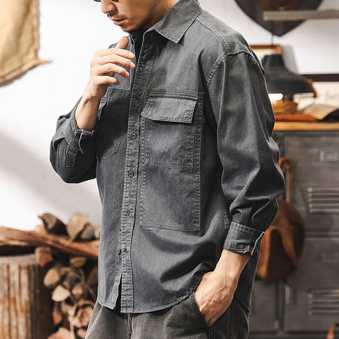 Casual Shirt Versatile Long-Sleeve P1265