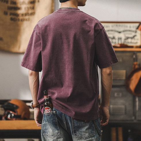 Loose Tops Retro Washed T-shirt P1002