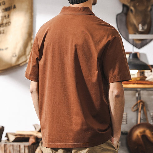 Retro Half-Zip Polo Shirt P1281