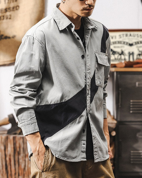 Graphical Slash Long Sleeve Shirt P1275