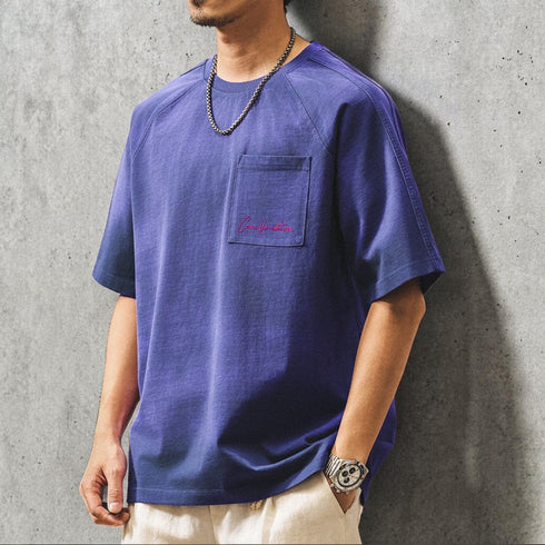 ピグメントウォッシュバックプリント半袖Tシャツ P2044