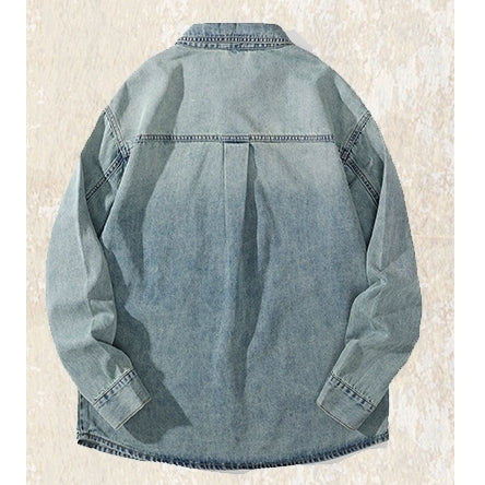 Washed Loose Denim Overshirt P1270