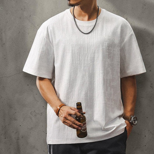 ジャカードパターンビッグシルエット半袖Tシャツ P2023