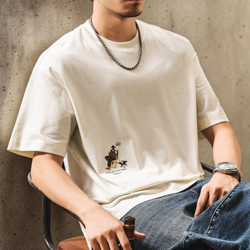 【OUTLET/即納】フロントバックイラスト半袖Tシャツ P2170
