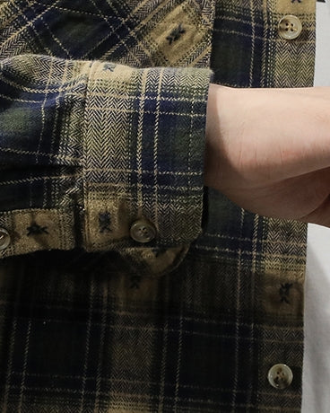 【OUTLET/即納】ヴィンテージパターンチェック長袖シャツ P1594