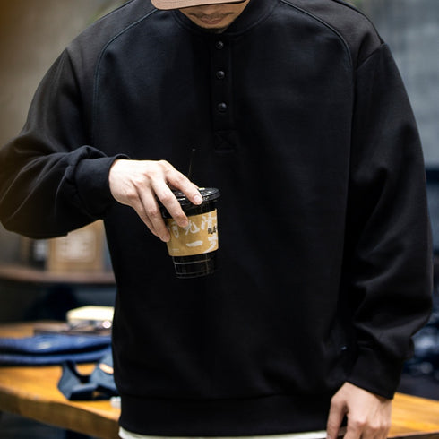 Henley Collar Sweatshirt P1051