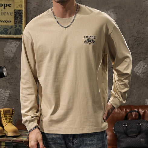 Mountain Print Long-sleeved T-shirt P1043