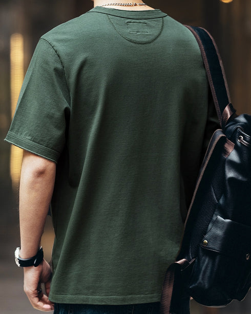 Minimal Button Front Design Short Sleeve T-Shirt P1348