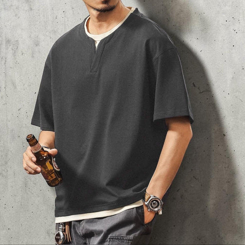 【OUTLET/即納】キーネックレイヤード半袖Tシャツ P2024