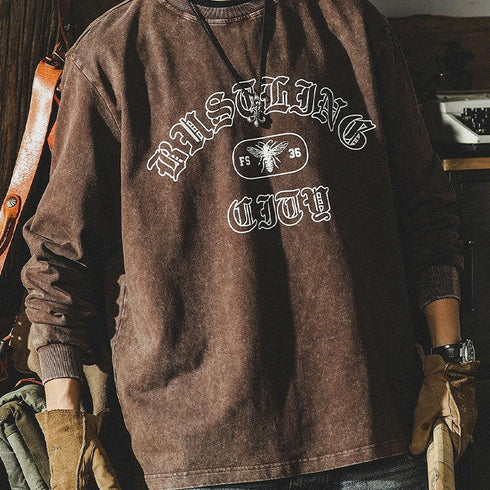 Long-sleeved T-shirt Men's Round neck P0342