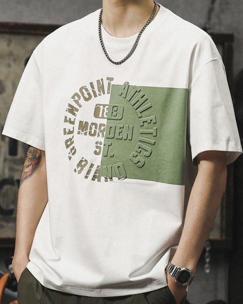 Circle Logo Block Design Short Sleeve T-Shirt P1388