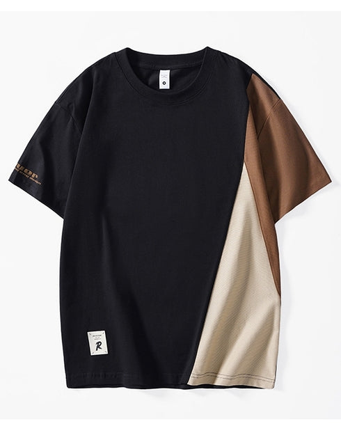 Graphical Cut Simple Line Short Sleeve T-Shirt P1352