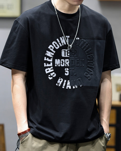Circle Logo Block Design Short Sleeve T-Shirt P1388