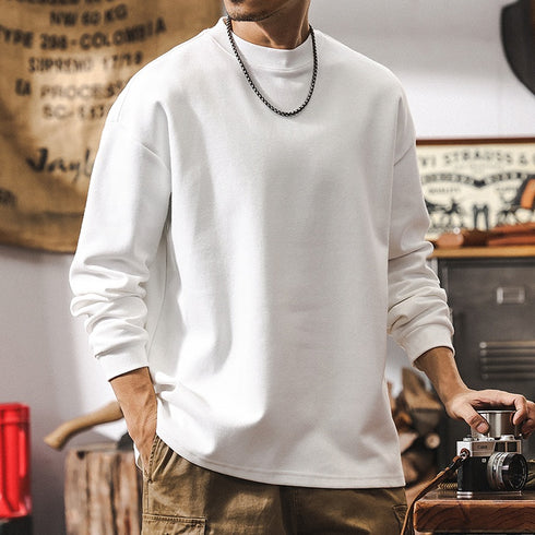 Loose Fitting Simple Long Sleeve T-shirt P1236