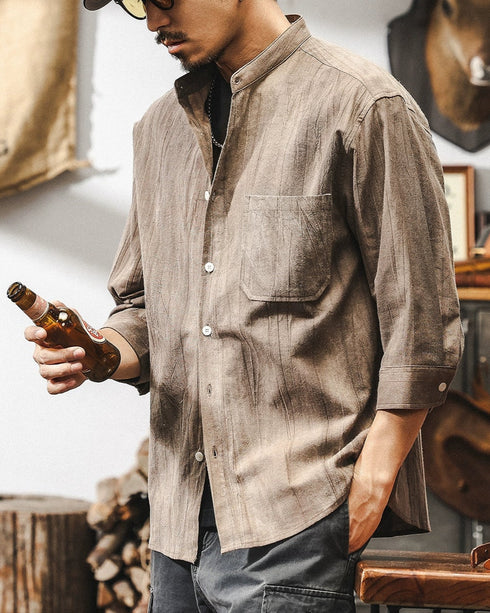 Vintage Shade Natural Style Three Quarter Sleeve Shirt P1327