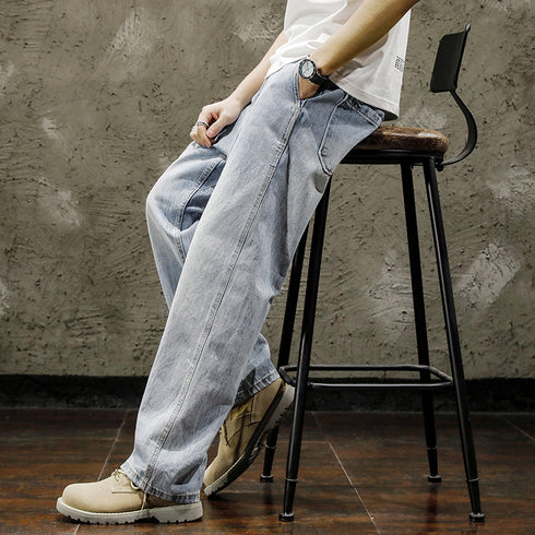 Wide-leg Jeans Straight Loose P1012