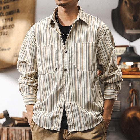 Striped Loose Casual Shirt P1216