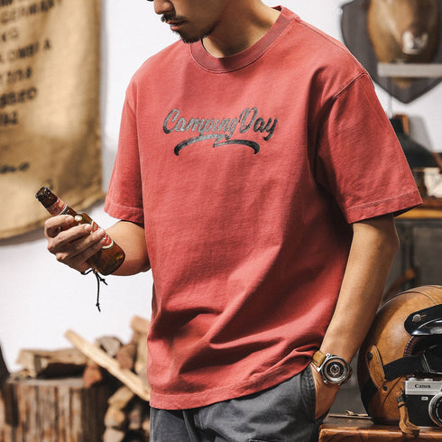 American Retro Printing Casual T-shirt P1291