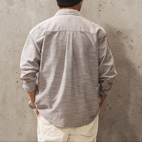 クラシックストライプワークシャツ P2016