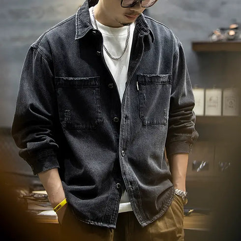 Loose Casual Denim Shirt P1050