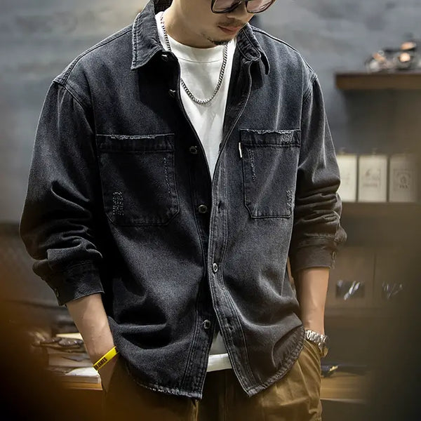 Loose Casual Denim Shirt P1050