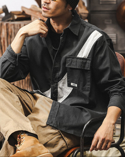 Graphical Slash Long Sleeve Shirt P1275