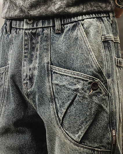 Angled Pocket Denim Jeans P1550