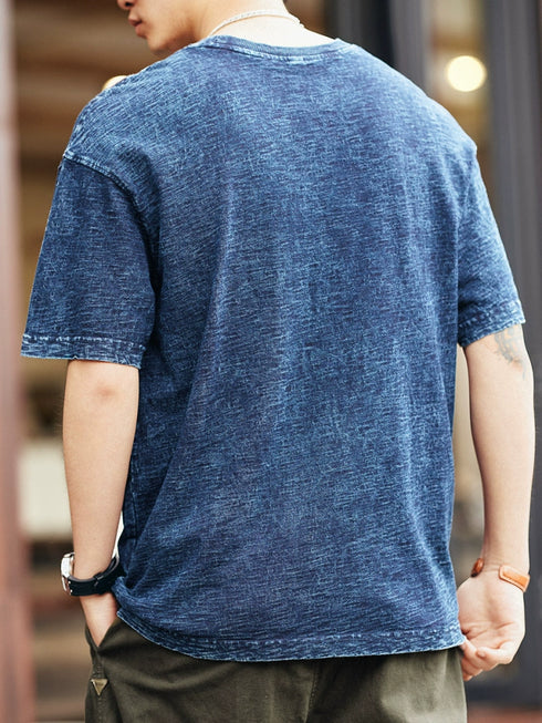 Rough Wash Casual Detail Short Sleeve T-Shirt P1360