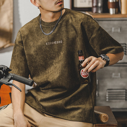 【OUTLET/即納】Distressed Drape Short-sleeved T-shirt P0999