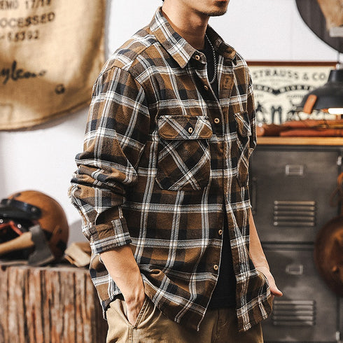 Checked Long Sleeve Shirt P1208