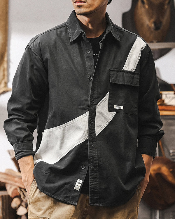 Graphical Slash Long Sleeve Shirt P1275