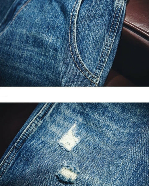 【BLUE LABEL】Ripped Straight Jeans P0019.