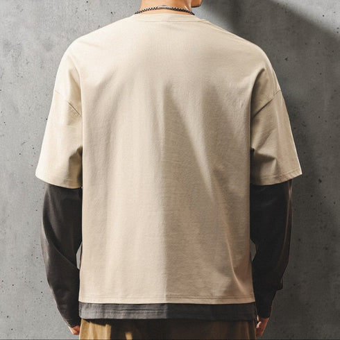 オーバーサイズレイヤードクルーネック長袖Tシャツ P2070