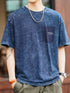 Rough Wash Casual Detail Short Sleeve T-Shirt P1360