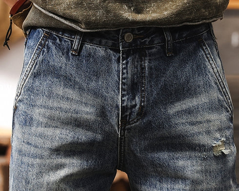 Retro Distressed Loose Fit Jeans P1324