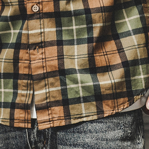 Classic Color Tartan Check Long Sleeve Shirt P1676