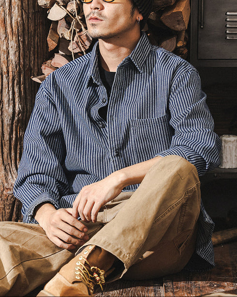 Retro Striped Casual Shirt P1276