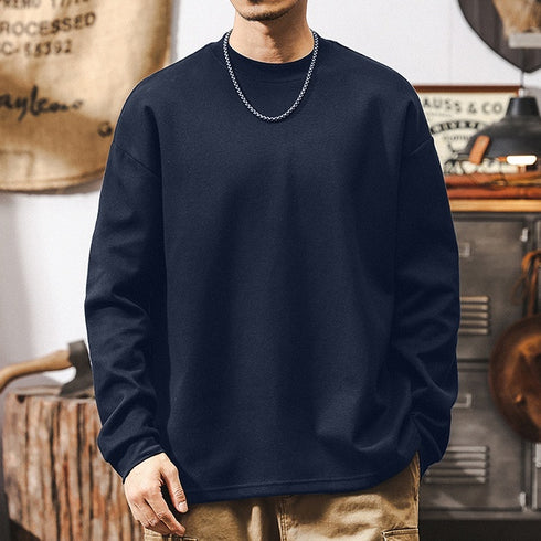 Loose Fitting Simple Long Sleeve T-shirt P1236