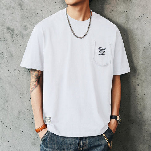 ポケットプリントクルーネック半袖Tシャツ P2119