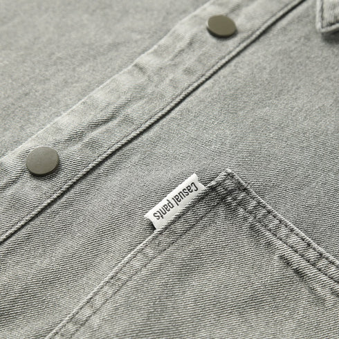 Washed Denim Shirt Short Sleeve P1025