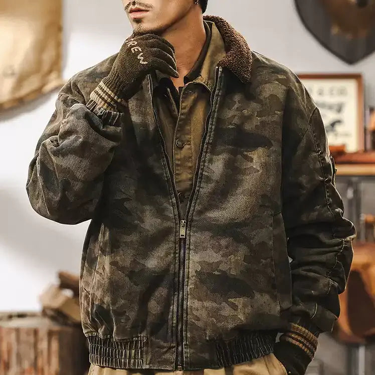 OUTLET】ボアカラーカモフラブルゾン P1126 – PEAK BLUE (ピークブルー)