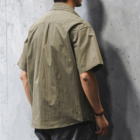 【OUTLET/即納】フラップデザインポケットワーク半袖シャツ P2078