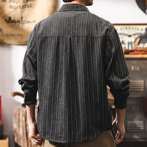 Soft Striped Long-sleeved Shirt P1271