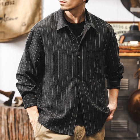 Soft Striped Long-sleeved Shirt P1271