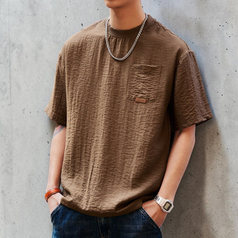 チェストポケットパッチ半袖Tシャツ P2132