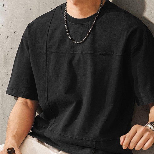 ウォッシュドパッチディテール半袖Tシャツ P2046