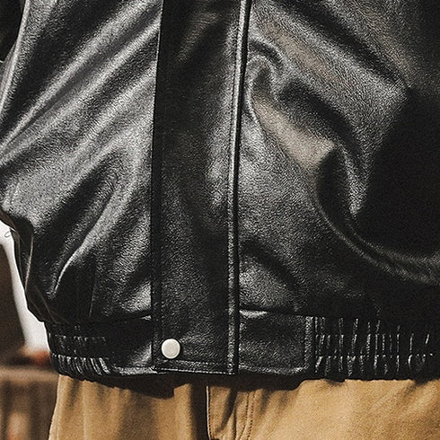 Motorcycle Style Leather Jacket P1218