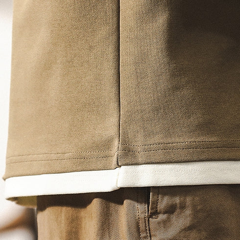 Clean Silhouette Slit Neck Long Sleeve P1362