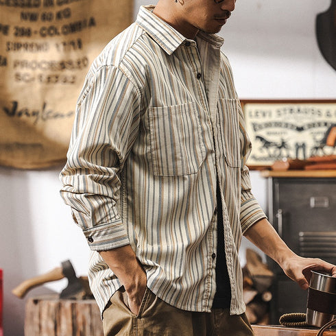 Striped Loose Casual Shirt P1216