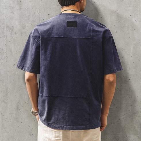 ウォッシュドパッチディテール半袖Tシャツ P2046